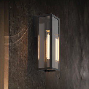 MOSCOW Vintage Style Outdoor Exterior Wall Sconce Glass Matt Black E27 IP44