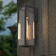 MOSCOW Vintage Style Outdoor Exterior Wall Sconce Glass Matt Black E27 IP44