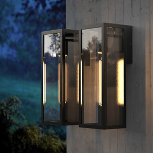 MOSCOW Vintage Style Outdoor Exterior Wall Sconce Glass Matt Black E27 IP44