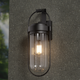 LOTUS Carriage Lantern Style Outdoor Wall Light with Ribbed Jelly Jar Glass E27 Matt Black