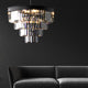 Terrance Round Modern Style Smoky Crystal Chandelier E14 Lamp Base