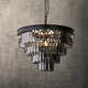 Terrance Round Modern Style Smoky Crystal Chandelier E14 Lamp Base