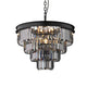 Terrance Round Modern Style Smoky Crystal Chandelier E14 Lamp Base