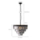 Terrance Round Modern Style Smoky Crystal Chandelier E14 Lamp Base