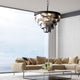 Terrance Round Modern Style Smoky Crystal Chandelier E14 Lamp Base