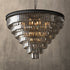 Terrance Round Modern Style Smoky Crystal Chandelier E14 Lamp Base