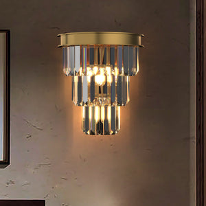 TERAS Contemporary Interior Crystal Wall Light for Living Room Bedroom Bathroom Bedside Hallway E14 base