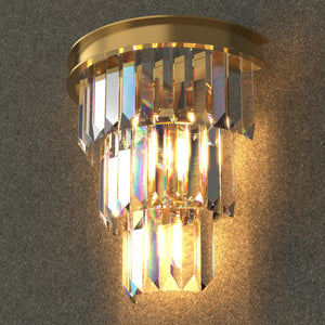 TERAS Contemporary Interior Crystal Wall Light for Living Room Bedroom Bathroom Bedside Hallway E14 base