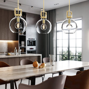 OCULUS 250mm Designer Contemporary Clear Glass Pendant Light for Kitchen Island