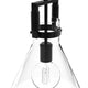 PENY Large Modern Style Glass Pendant Kitchen Island with Clear Oversized Triangular Glass Shade