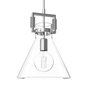 PENY Large Modern Style Glass Pendant Kitchen Island with Clear Oversized Triangular Glass Shade