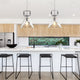 PENY Large Modern Style Glass Pendant Kitchen Island with Clear Oversized Triangular Glass Shade