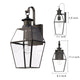 ROSEN Motion Sensor Outdoor Exterior Wall Sconce Glass Matt Black E26 IP44 - 7Pandas USA Lighting Store