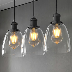 Winer Modern Vintage Glass Pendant Light Clear Dome Lampshade E26 - 7Pandas USA Lighting Store