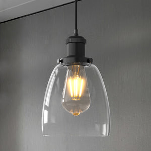 Winer Modern Vintage Glass Pendant Light Clear Dome Lampshade E26 - 7Pandas USA Lighting Store