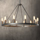 ALVA 12-Lights Wagon Wheel Round modern Farmhouse Chandelier Bronze E12 Base - 7Pandas USA Lighting Store