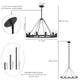 ALVA 12-Lights Wagon Wheel Round modern Farmhouse Chandelier Bronze E12 Base - 7Pandas USA Lighting Store